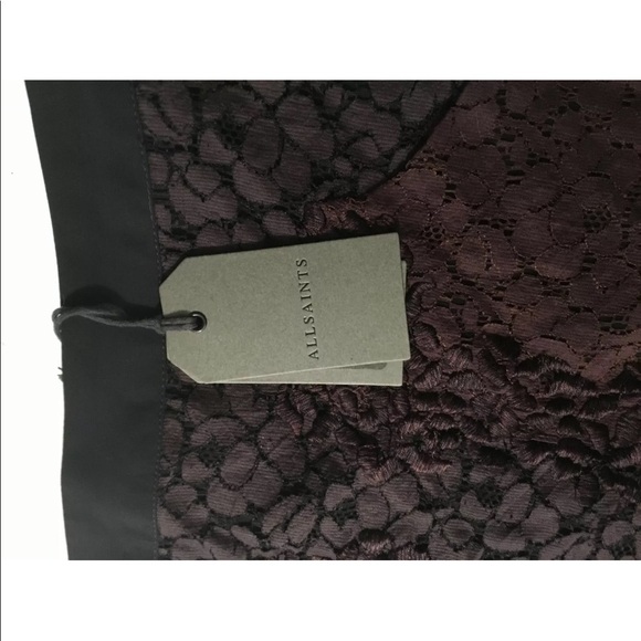 NWT All Saints Dark Purple Pencil Skirt - Picture 6 of 6